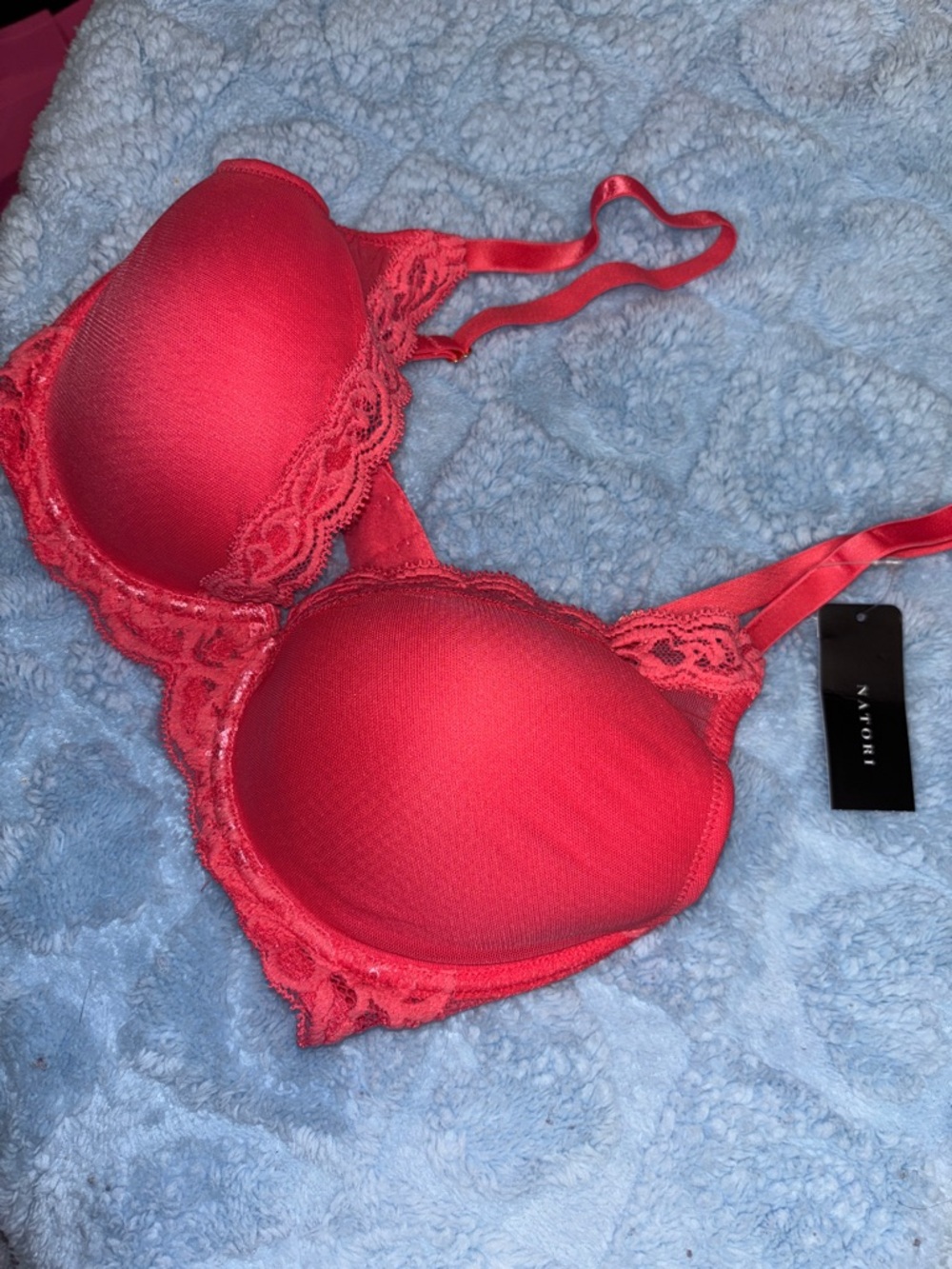 Natori Bright Hibiscus Lace-Trim Push-Up Bra